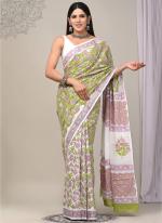 Cotton Mul Mul Green Casual Wear Printed Saree